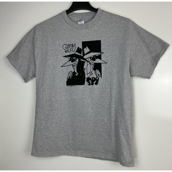 Spy vs Spy Mad Magazine Late 90s Promo T-Shirt Gray Velvet Like Print Y2k 05 L - Picture 6 of 8